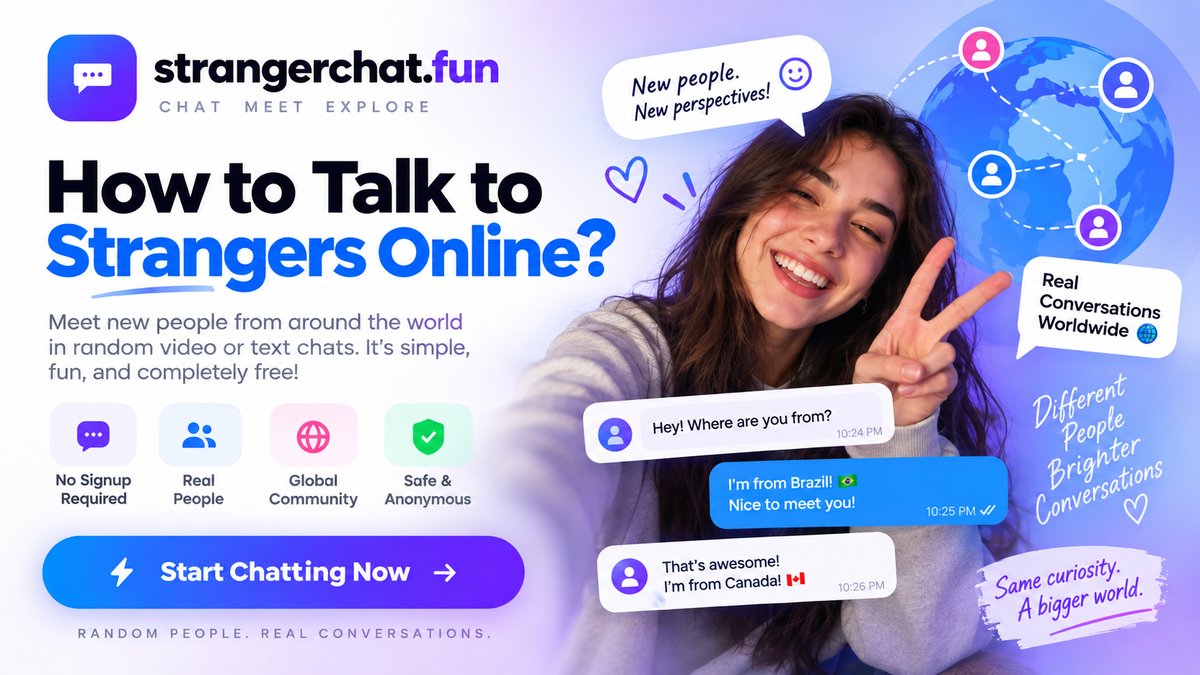 Woman smiling on a video call, chatting with strangers from around the world on StrangerChat